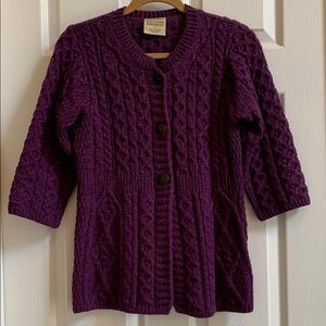 Purple Cable Knit Women's Sweater